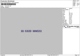 Roman Numerals 0323 Embroidery File 6 sizes