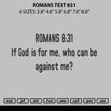 Romanstext 831 Embroidery File 6 sizes