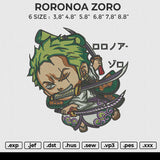 RORONOA ZORO Embroidery File 6 size