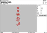 Rose Outline Embroidery File 6 sizes