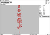 Rose Outline Embroidery File 6 sizes