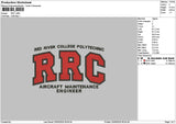 Rrc text Embroidery File 6 sizes