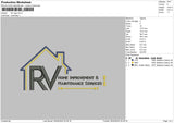 Rv Text Embroidery File 6 sizes