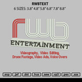 Rwbtext Embroidery File 6 sizes