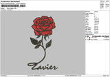 Rose Zavier Embroidery File 6 sizes