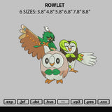 Rowlet Embroidery File 6 sizes
