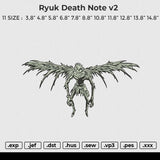 Ryuk Death Note v2 Embroidery File 11 size
