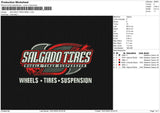 SALGADO TIRES SMALL Embroidery File 6 size