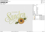 SANDRA Embroidery File 6 size