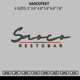 Saocotext Embroidery File 6 sizes