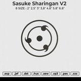 Sasuke Sharingan V2 Embroidery File 6 size