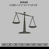 Scales Embroidery File 6 sizes