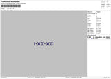 Roman Numerals 1402 Embroidery File 6 sizes