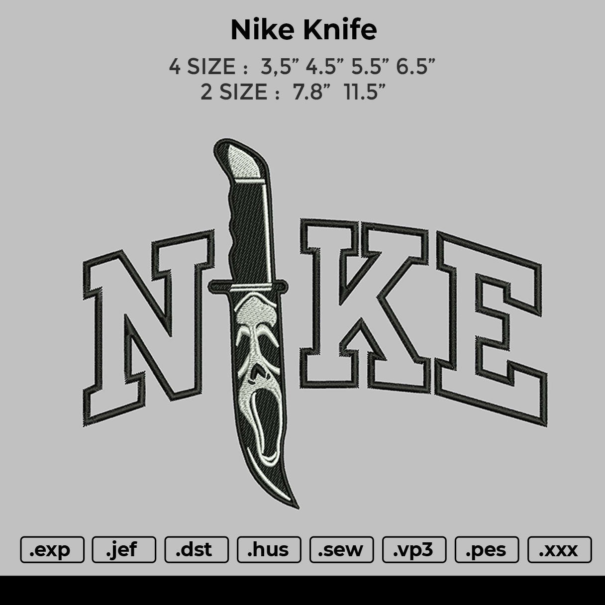 Nike Knife Embroidery embrostudio