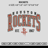 Rockets Embroidery File 6 sizes