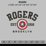 Rogers Embroidery File 6 sizes