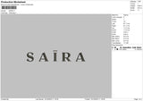 Saira Embroidery File 6 sizes