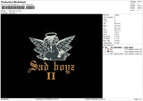 Sadboy V2 Embroidery File 6 sizes