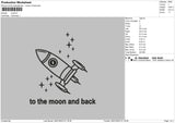 Rocket Embroidery File 6 sizes