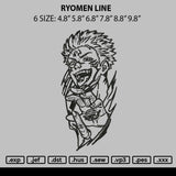 Ryomen Line Embroidery File 6 sizes