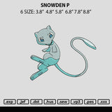 Snowden P Embroidery File 6 sizes