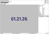 0121 Numbers Embroidery File 6 sizes