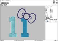 11 Bow App Embroidery File 6 sizes
