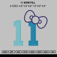 11 Bow App Embroidery File 6 sizes