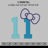 11 Bow App Embroidery File 6 sizes