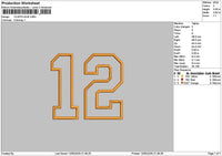 12 Applique Embroidery File 6 sizes