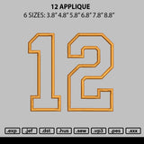 12 Applique Embroidery File 6 sizes