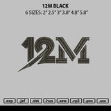 12M Black Embroidery File 6 sizes
