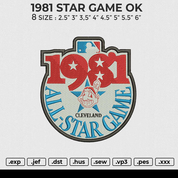 1981 STAR GAME OK Embroidery File 6 size