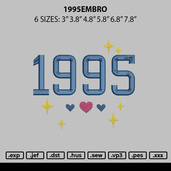 1995embro Embroidery File 6 sizes