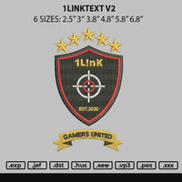 1linktext v2 Embroidery File 6 sizes