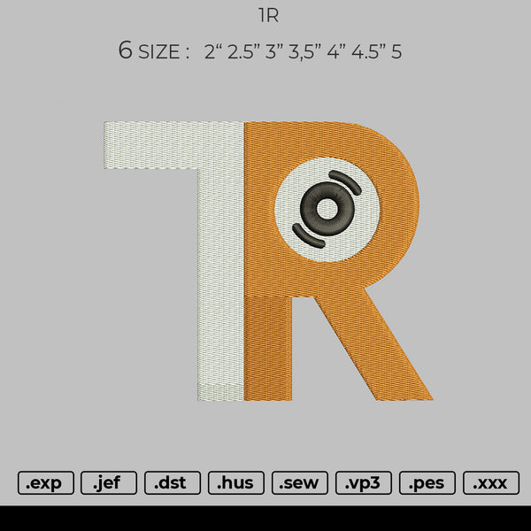 1R Embroidery File 6 size