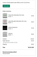 Suzanne Chenier  order #9390