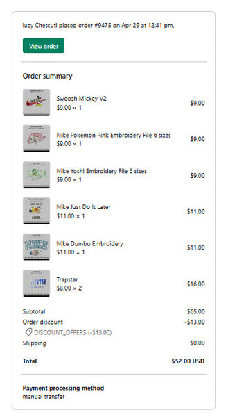 lucy Chetcuti order #9475