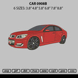 Car 0908b Embroidery File 6 sizes