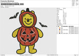 Halloween Pooh v2 and Bat Hand Embroidery File 6 size
