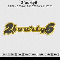 2fourty6 Embroidery File 8 size