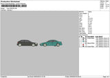 2 Cars 2903 Embroidery File 6 sizes