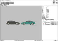2 Cars 2903 Embroidery File 6 sizes