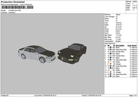 Two Cars 2103 Embroidery File 6 sizes