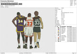 3 BASKET PLAYERS Embroidery File 6 size