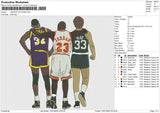 3 BASKET PLAYERS Embroidery File 6 size