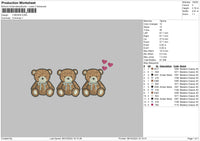 3 Bears Embroidery File 6 sizes