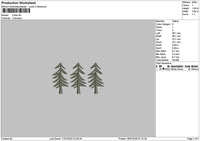 3 Tree Embroidery File 6 sizes