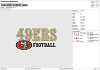 49ers football Embroidery File 6 size