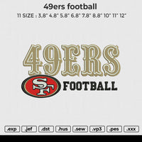 49ers football Embroidery File 6 size